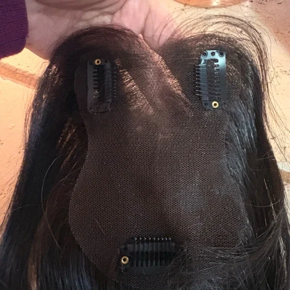 NIB Human Hair Topper with long Side Bangs - Picture 4 of 8